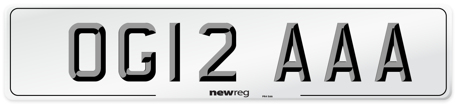 OG12 AAA Number Plate from New Reg